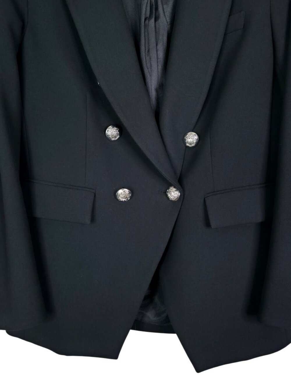 Veronica Beard Miller Blazer Black Silver Double Breasted Dickey Jacket Size 10 - Picture 6 of 13